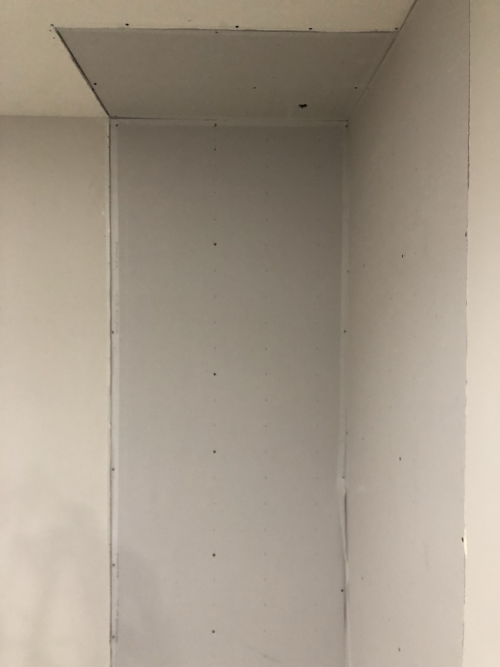 Hudsonville, MI - Broke water line in ceiling. Replaced water damaged drywall. Being staged of putting basement back together Hudsonville, MI - Broke water line in ceiling. Replaced water damaged drywall. Being staged of putting basement back together