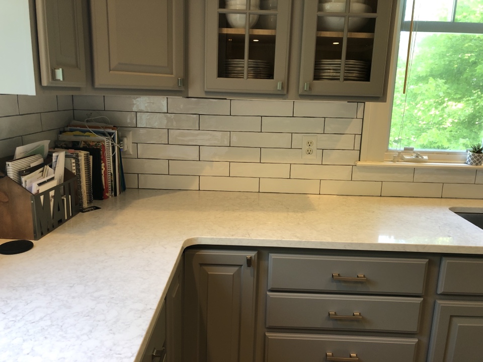 Cannon Township, MI - Installed new backsplash last part of Action Restoration remodel Job. Job is completed Cannon Township, MI - Installed new backsplash last part of Action Restoration remodel Job. Job is completed