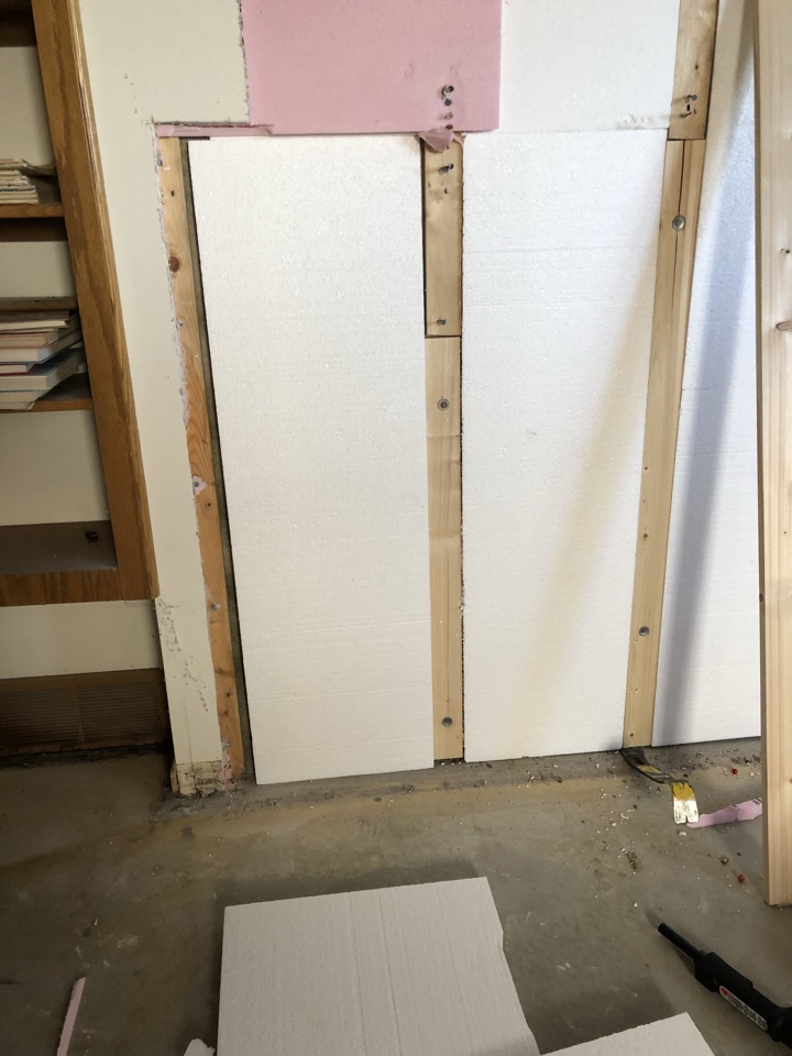 Georgetown Township, MI - Mold remediation is completed and drywall removal done. Install foam insulation and install of furring strips. Next up hang drywall Georgetown Township, MI - Mold remediation is completed and drywall removal done. Install foam insulation and install of furring strips. Next up hang drywall