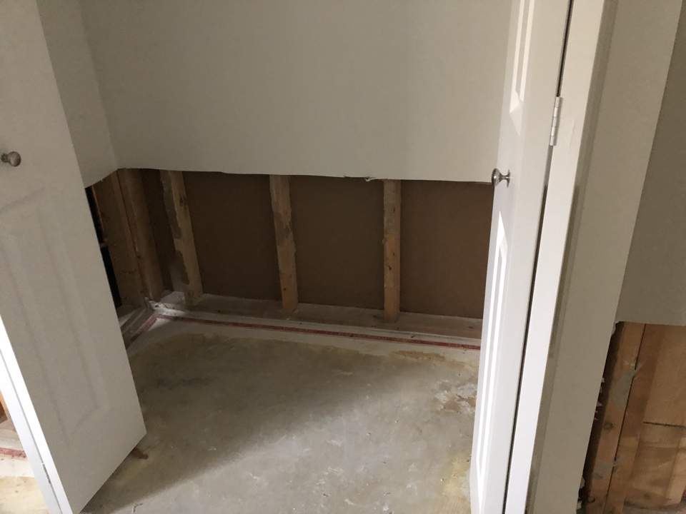 Wyoming, MI - Checking in on restoration crew with the progress of the drywall install. Wyoming, MI - Checking in on restoration crew with the progress of the drywall install.