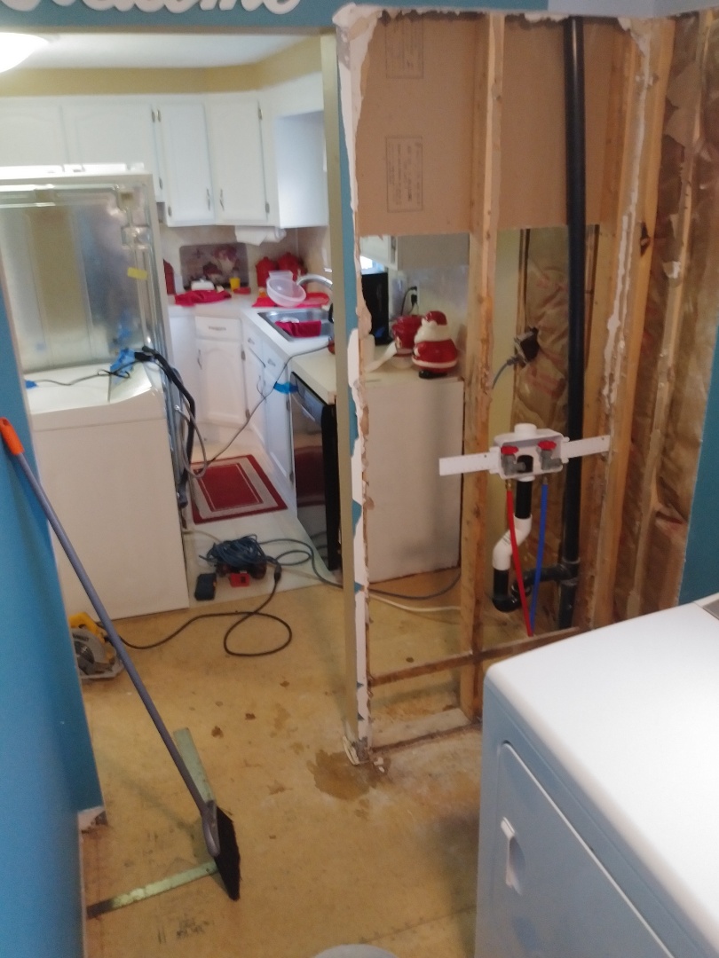 Middleville, MI - About to remove water damaged floor and replace the drywall damaged by leaking plumbing Middleville, MI - About to remove water damaged floor and replace the drywall damaged by leaking plumbing