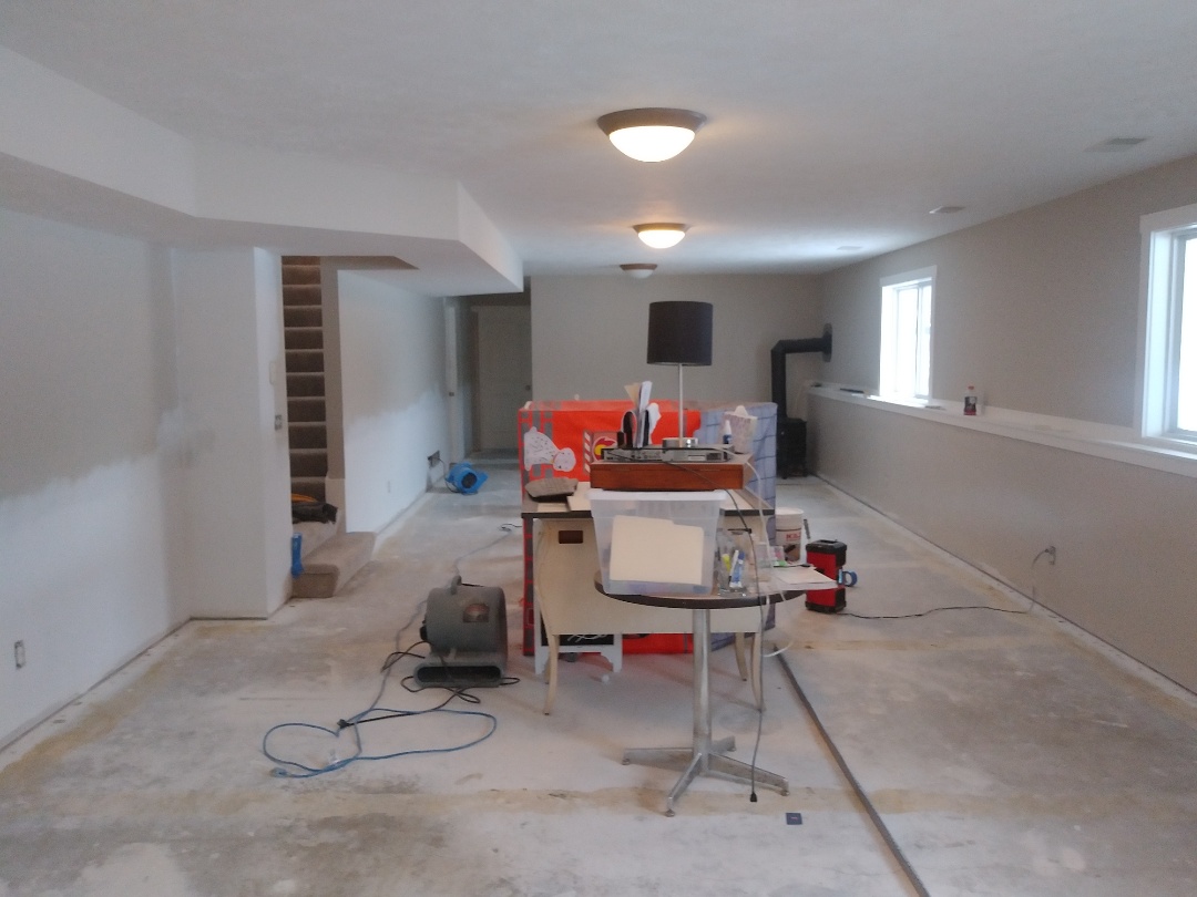 Walker, MI - Another good day. Sanded all the new drywall. Vacuumed the whole basement. Primed all the patches. Got half the basement painted. Don't worry, I won't let it go to my head. Haha Walker, MI - Another good day. Sanded all the new drywall. Vacuumed the whole basement. Primed all the patches. Got half the basement painted. Don't worry, I won't let it go to my head. Haha