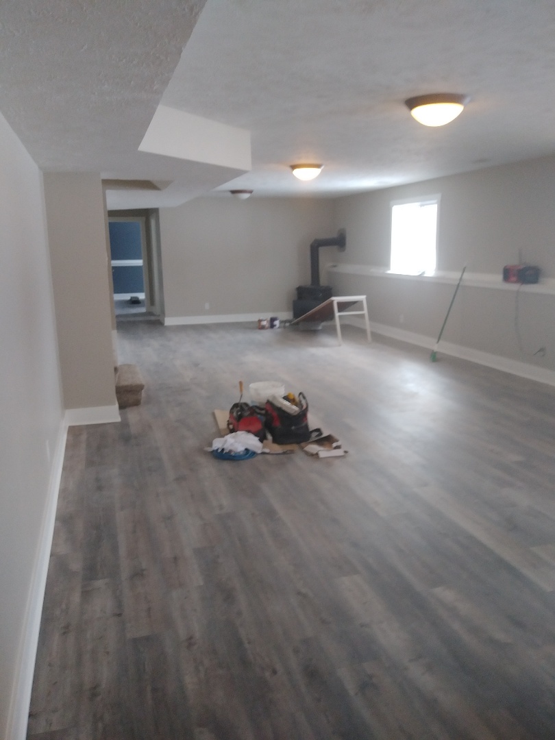 Walker, MI - Installed all the door casing, base and shoe molding. Also caulked it all and filled all the nail holes Walker, MI - Installed all the door casing, base and shoe molding. Also caulked it all and filled all the nail holes