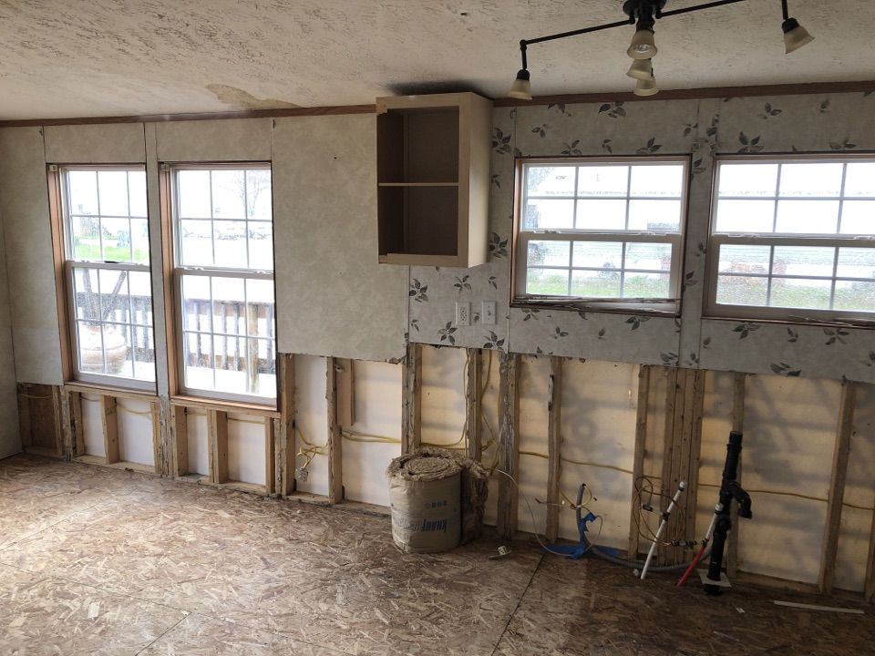 Coopersville, MI - Water loss. Remove drywall and rest of cabinets. Coopersville, MI - Water loss. Remove drywall and rest of cabinets.