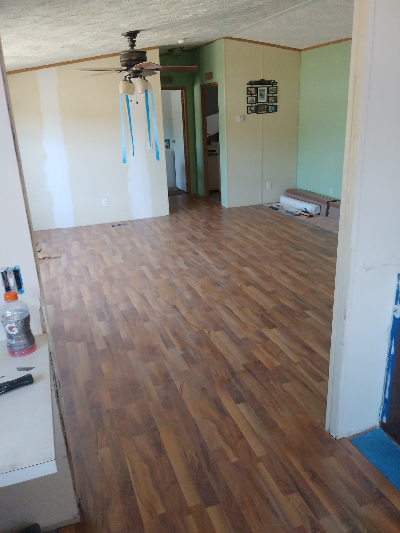 Coopersville, MI - Made good progress today installing the new flooring Coopersville, MI - Made good progress today installing the new flooring