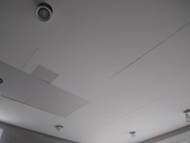 Grandville, MI - Removed and replaced water damaged drywall and reamed out popped seams. Grandville, MI - Removed and replaced water damaged drywall and reamed out popped seams.