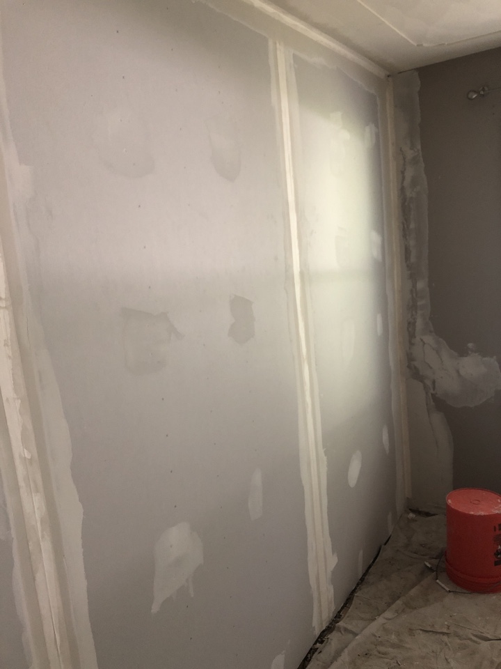 Grand Rapids, MI - Plaster removed and new drywall hung. Grand Rapids, MI - Plaster removed and new drywall hung.