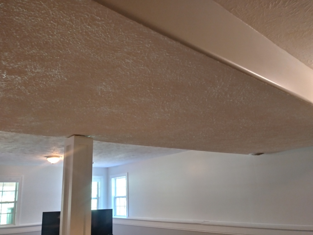Rockford, MI - The ceiling patch is completed. 3 coats of mud and retextured to ceiling so it all matches. Also applied a coat of primer. Rockford, MI - The ceiling patch is completed. 3 coats of mud and retextured to ceiling so it all matches. Also applied a coat of primer.