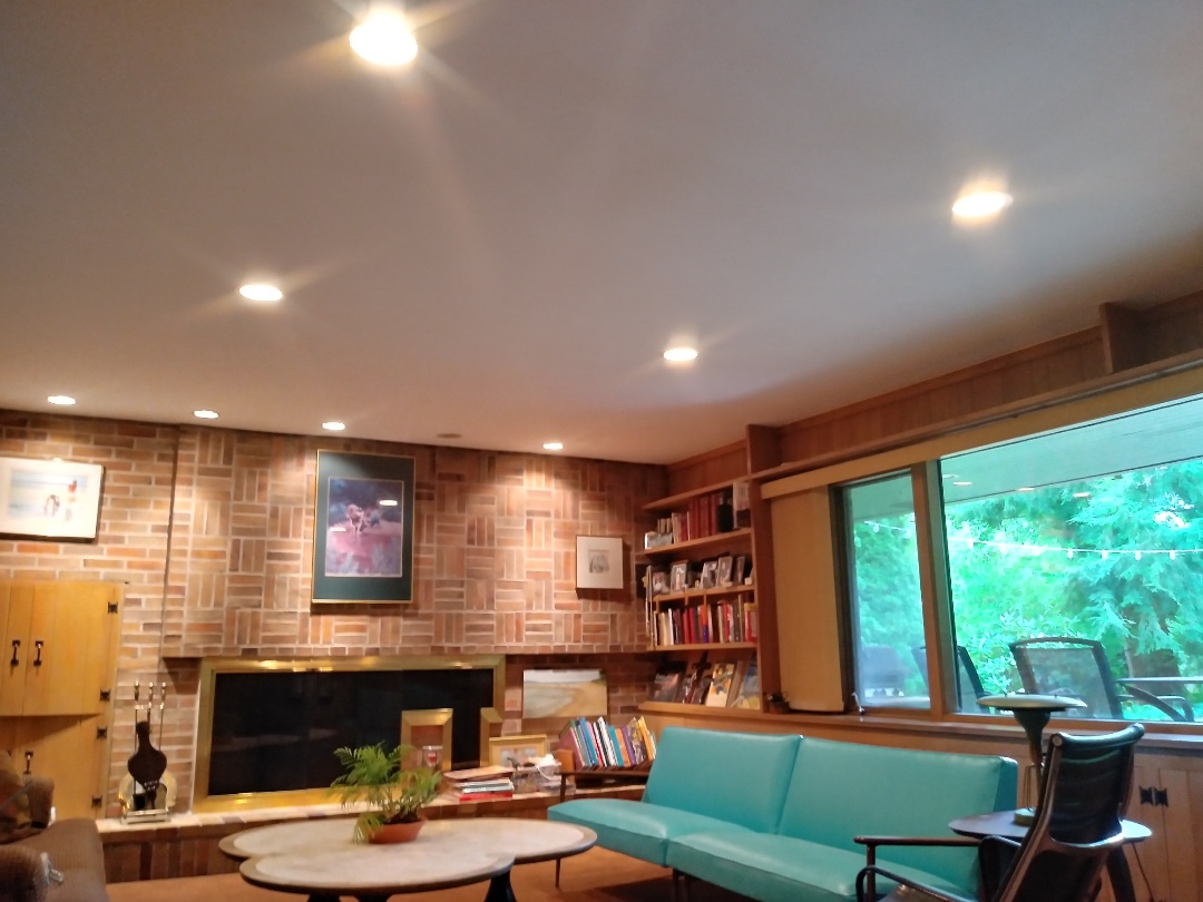 Grand Rapids, MI - The 2nd coat of ceiling white had been applied. The can light trim rings have been reinstalled. Everything has been cleaned up and vacuumed. The furniture has been put back in place. My work here is done ?? Grand Rapids, MI - The 2nd coat of ceiling white had been applied. The can light trim rings have been reinstalled. Everything has been cleaned up and vacuumed. The furniture has been put back in place. My work here is done ??