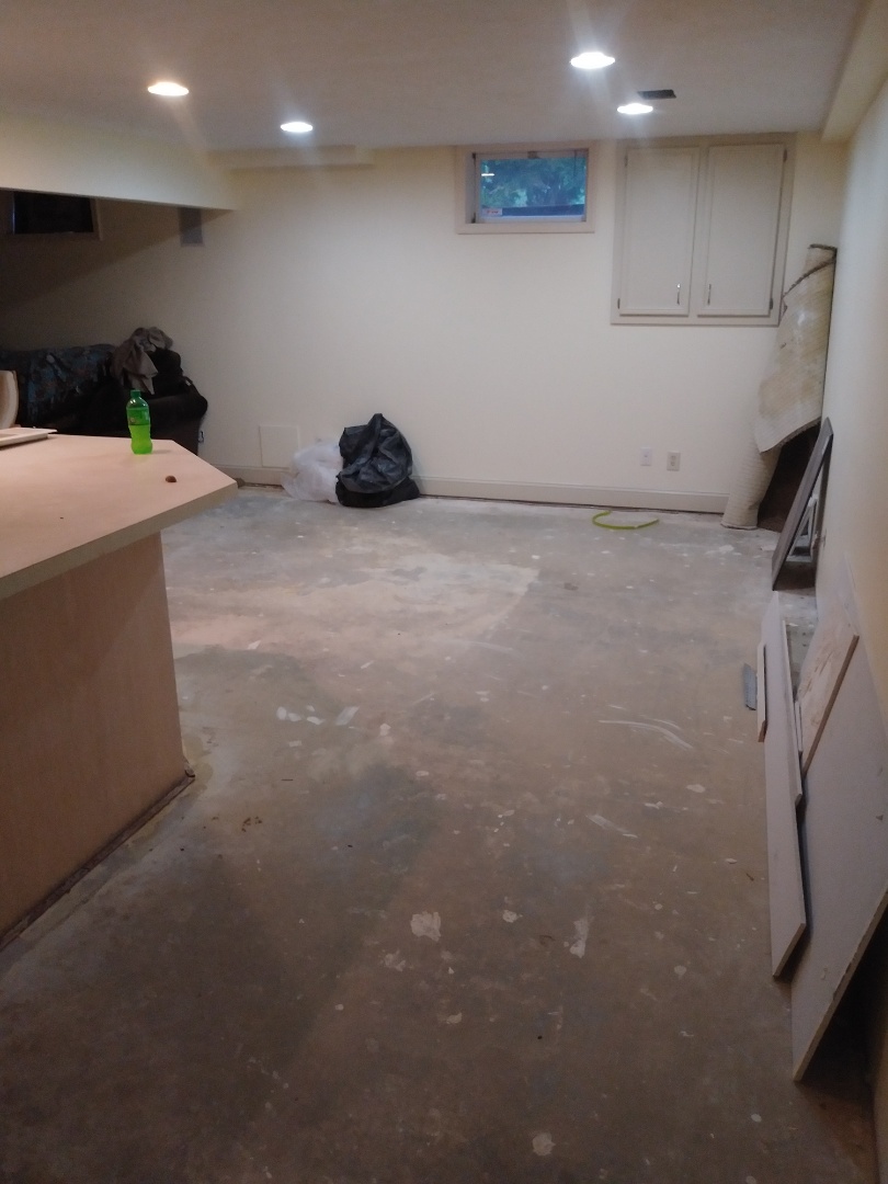 Hudsonville, MI - About to lay vinyl plank flooring. Just starting the prep work. Hudsonville, MI - About to lay vinyl plank flooring. Just starting the prep work.