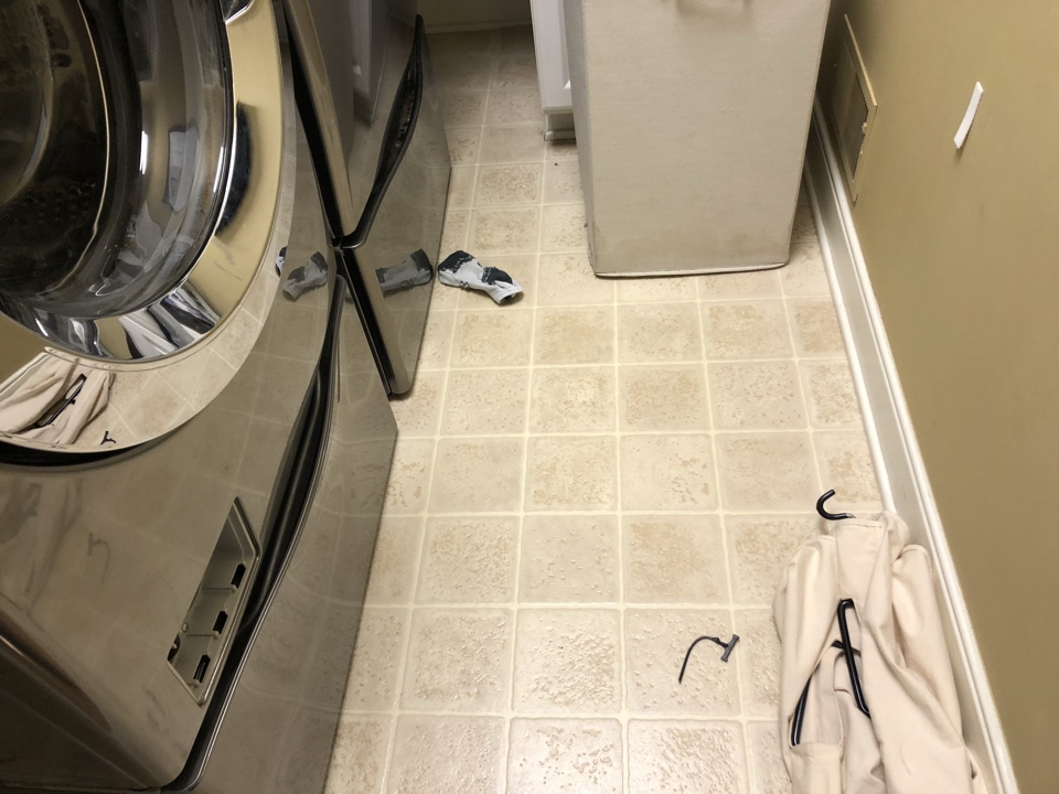 Grand Rapids, MI - Washing machine malfunction water on the vinyl floor that went into the basement bathroom. Drywall damage. Drying equipment set up. Grand Rapids, MI - Washing machine malfunction water on the vinyl floor that went into the basement bathroom. Drywall damage. Drying equipment set up.