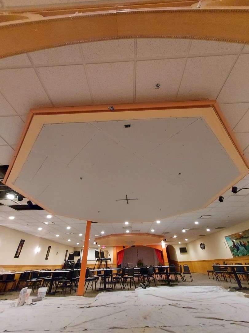 Holland, MI - All the drywall is hung on the ceiling Holland, MI - All the drywall is hung on the ceiling