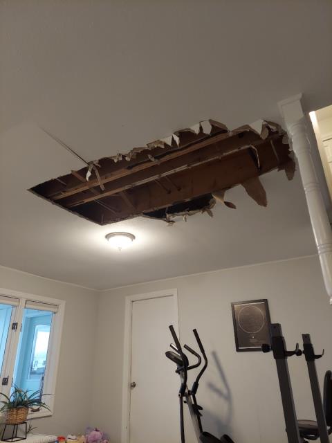 Grand Rapids, MI - The damage was caused by a broken ice maker line. Grand Rapids, MI - The damage was caused by a broken ice maker line.