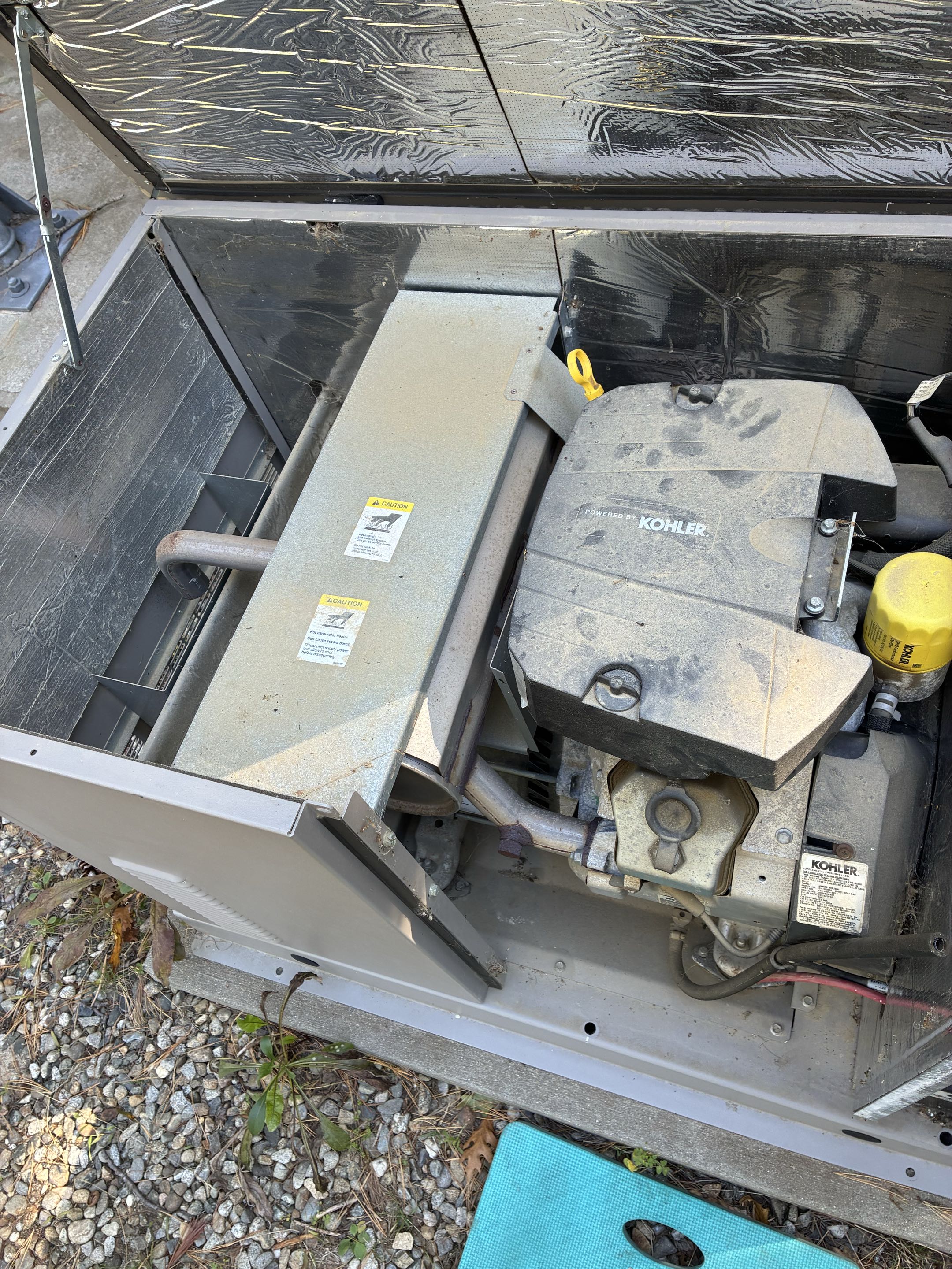 Preformed a major service on a Kohler 20RESD unit was a little dusty but cleaned up well and is ready for a outage 