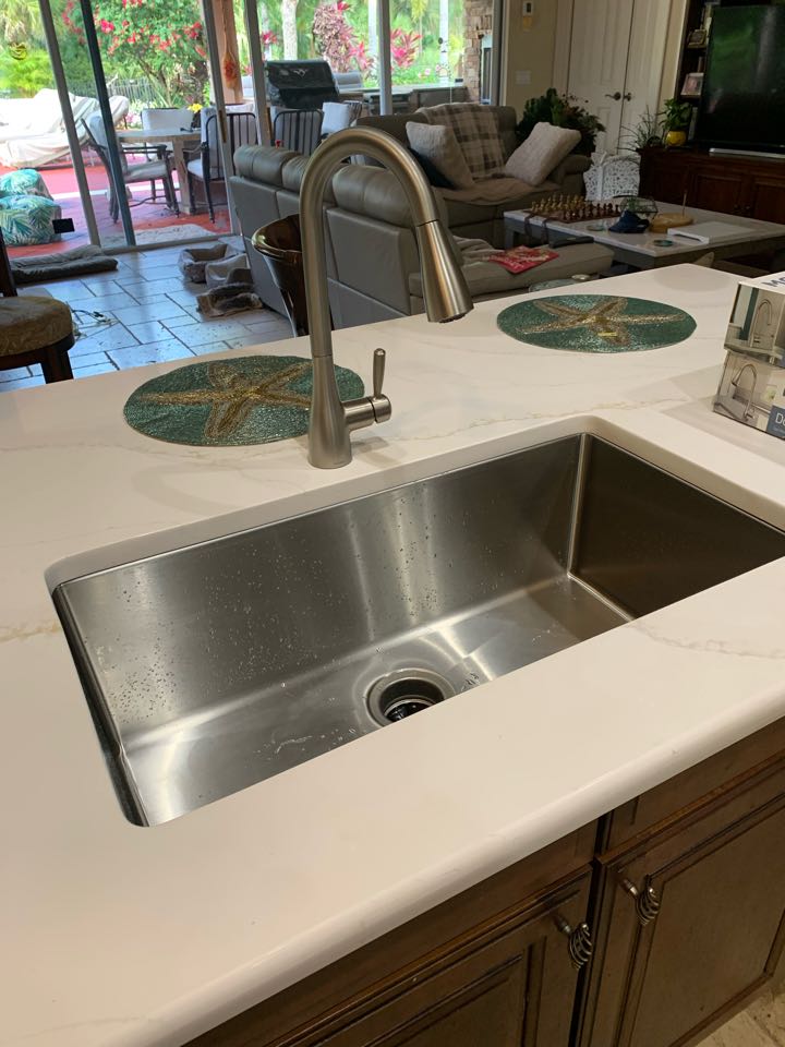 Palm City, FL - Installed new Moen kitchen and bar sink faucets. Palm City, FL - Installed new Moen kitchen and bar sink faucets.