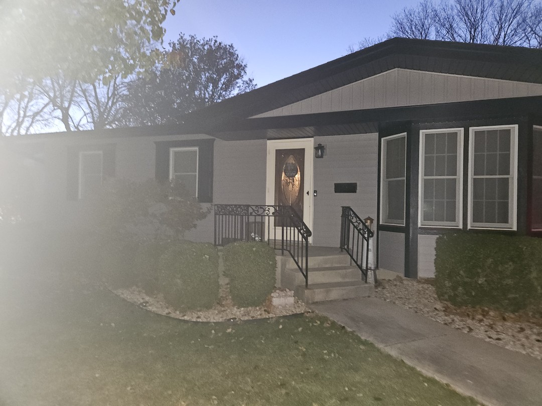 New Mastic vinyl siding. LP garage door and window wraps. 
Black aluminum soffit and fascia replacement. 
Black seamless gutters and downspouts including gutter guard. 
Certainteed Rolled roofing replacement. 