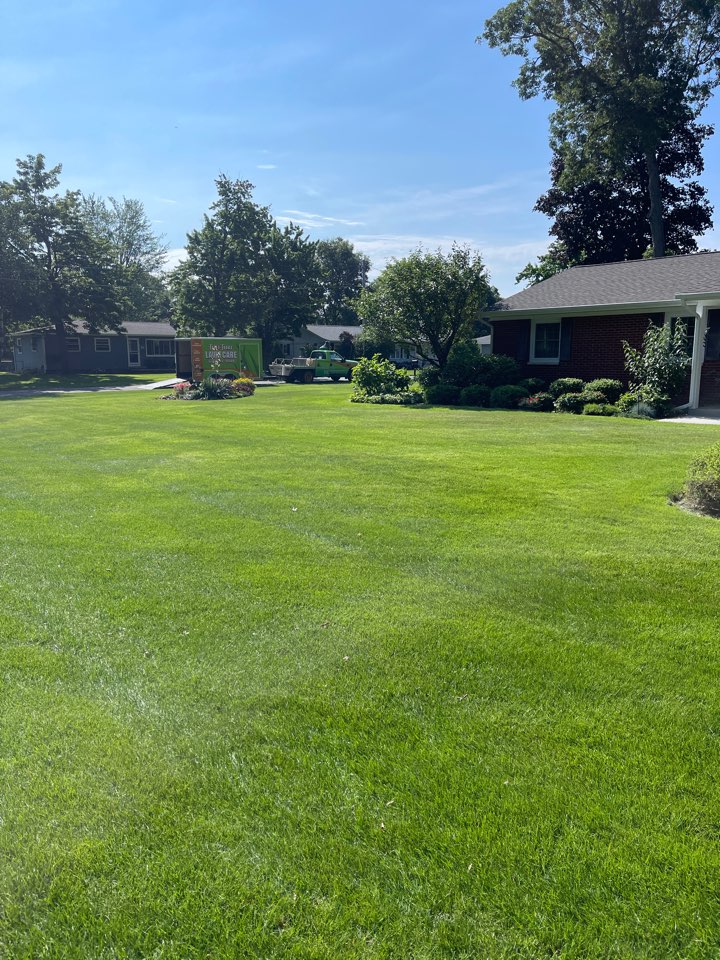 Perfect mowing, watering, and fertilizing. 