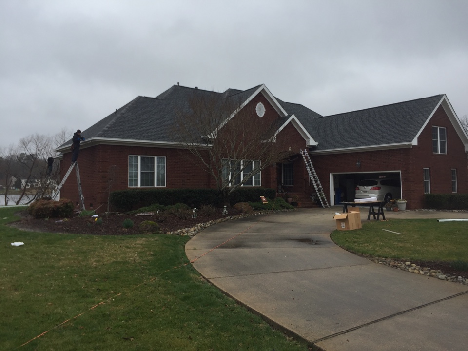Chesapeake, VA - Installing RainPro gutters. Chesapeake, VA - Installing RainPro gutters.