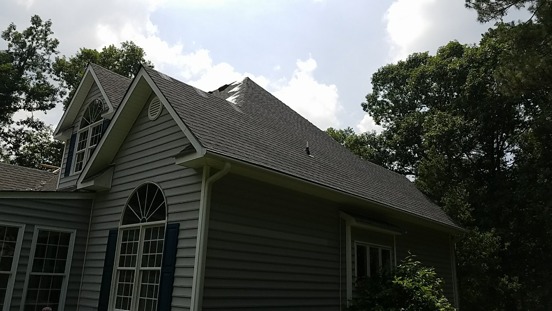 Chesterfield, VA - Replacing a hail damaged roof with a new GAF Timberline HD in charcoal, with a Golden Pledge 50 year warranty Chesterfield, VA - Replacing a hail damaged roof with a new GAF Timberline HD in charcoal, with a Golden Pledge 50 year warranty