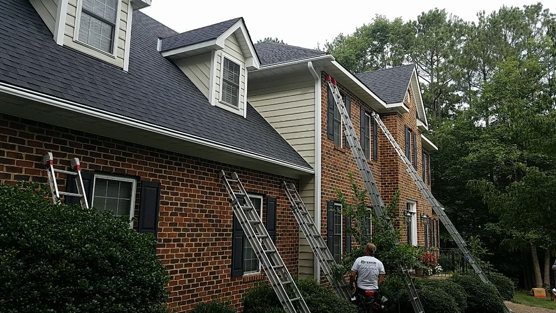 Chesterfield, VA - Clog free LeafGuard gutter going up in Chesterfield Chesterfield, VA - Clog free LeafGuard gutter going up in Chesterfield