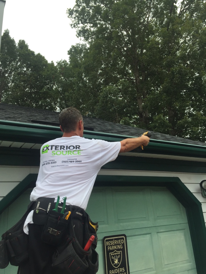Chesapeake, VA - Installing LeafGuard gutter system Chesapeake, VA - Installing LeafGuard gutter system