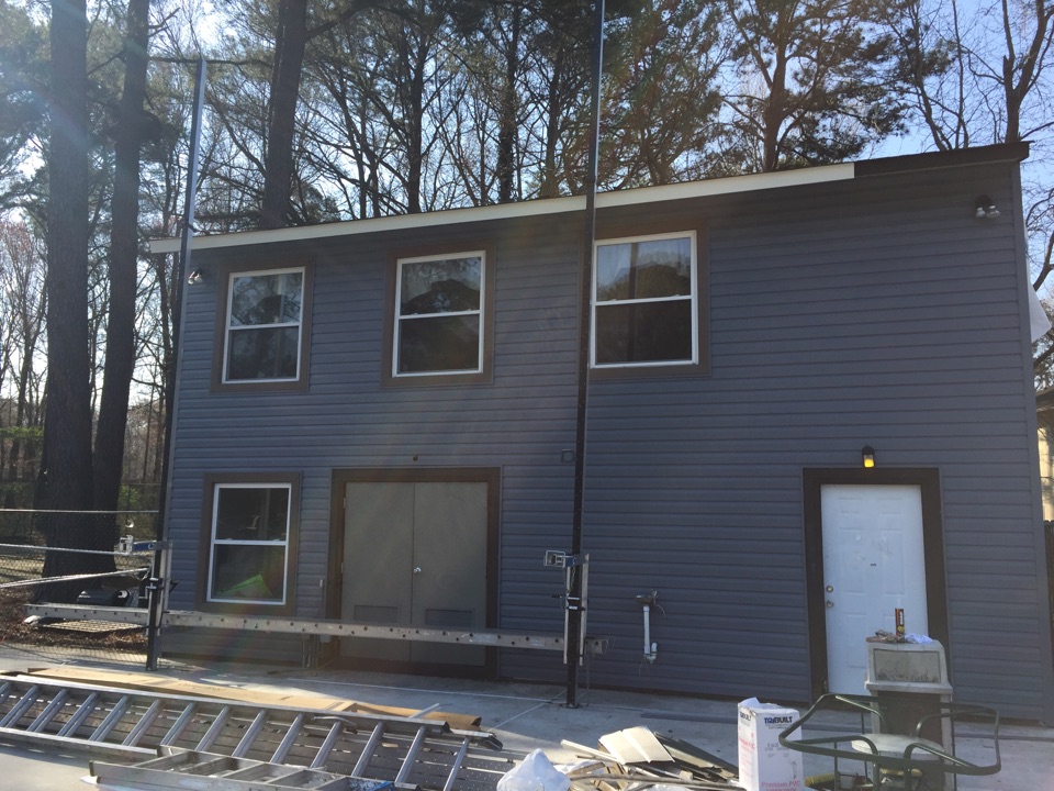 Chesapeake, VA - Siding and trim installation going on at Ipswich Village Community Center Chesapeake, VA - Siding and trim installation going on at Ipswich Village Community Center