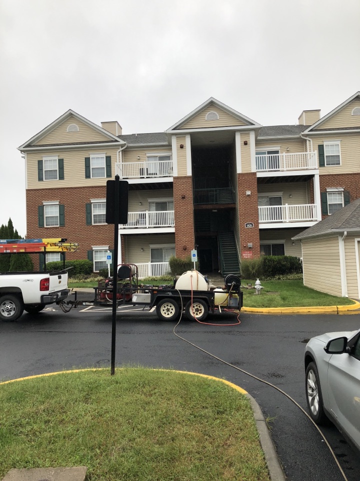 Chester, VA - Power washing breezeways at a local apartment complex. Chester, VA - Power washing breezeways at a local apartment complex.