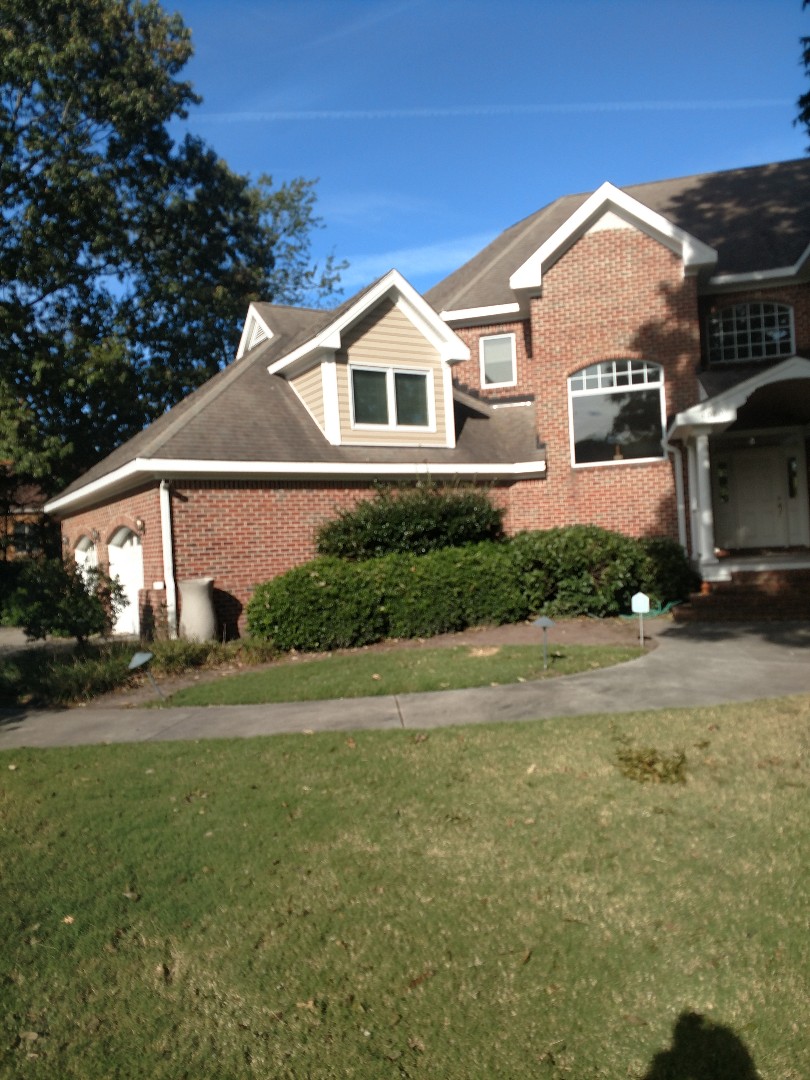 Virginia Beach, VA - Previous LeafGuard customer, installed new aluminium trim wrap and vinyl soffit, with a few dormers of Cedarboards insulated siding. Virginia Beach, VA - Previous LeafGuard customer, installed new aluminium trim wrap and vinyl soffit, with a few dormers of Cedarboards insulated siding.