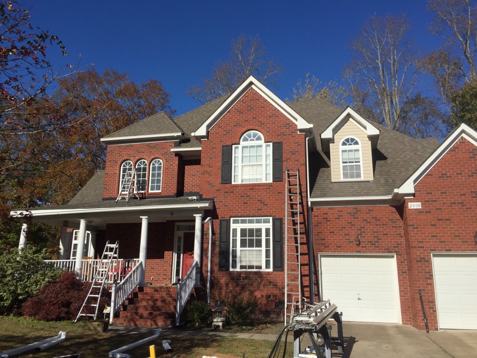 Suffolk, VA - Installing new LeafGuard gutters Suffolk, VA - Installing new LeafGuard gutters