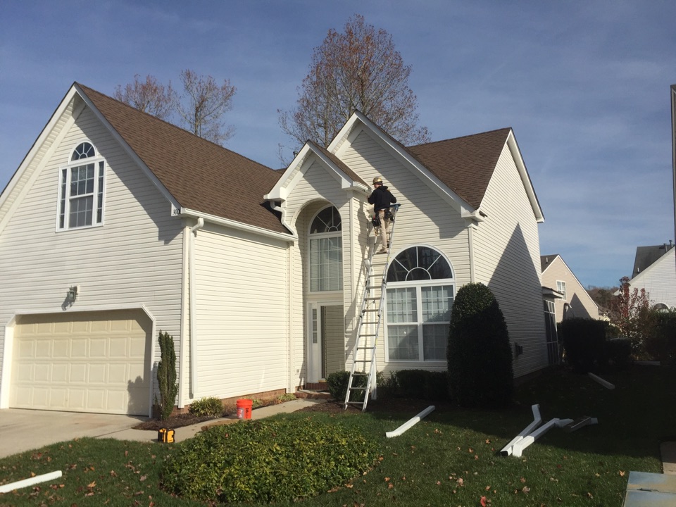 Virginia Beach, VA - Installing new LeafGuard gutters Virginia Beach, VA - Installing new LeafGuard gutters