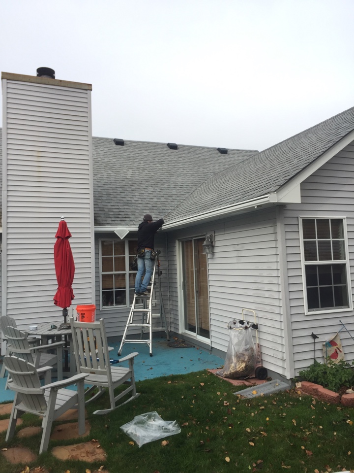 Virginia Beach, VA - Installing new LeafGuard gutters. Virginia Beach, VA - Installing new LeafGuard gutters.