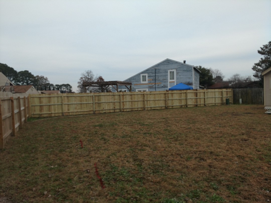Portsmouth, VA - New treated lumber fencing. Portsmouth, VA - New treated lumber fencing.