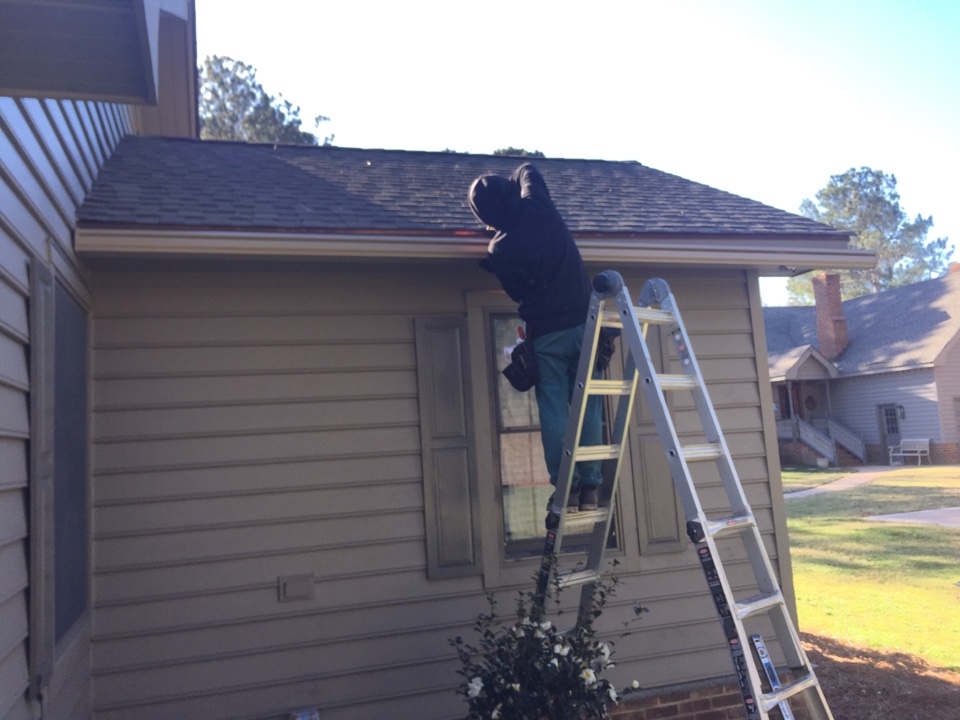Virginia Beach, VA - Installing new LeafGuard gutters. Virginia Beach, VA - Installing new LeafGuard gutters.