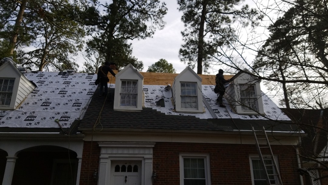 Richmond, VA - GAF Tiger Paw underlayment on roof in Chesterfield Richmond, VA - GAF Tiger Paw underlayment on roof in Chesterfield