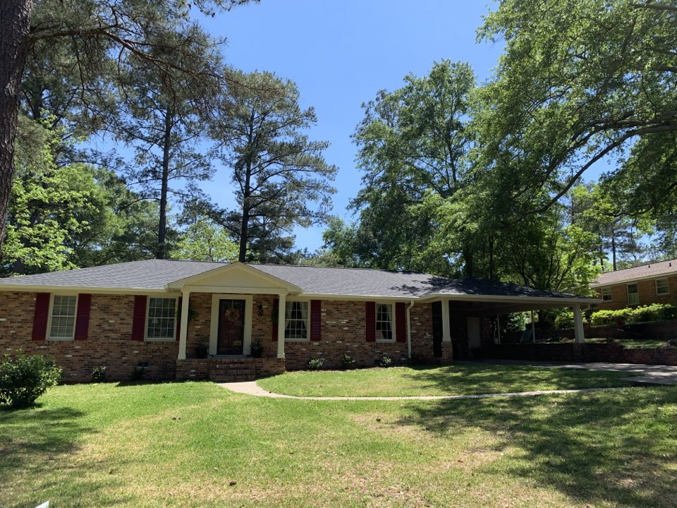 Another awesome color matched job. “Classic cream” 6 inch seamless gutter and down spout installation in Arcadia lakes Columbia Sc 