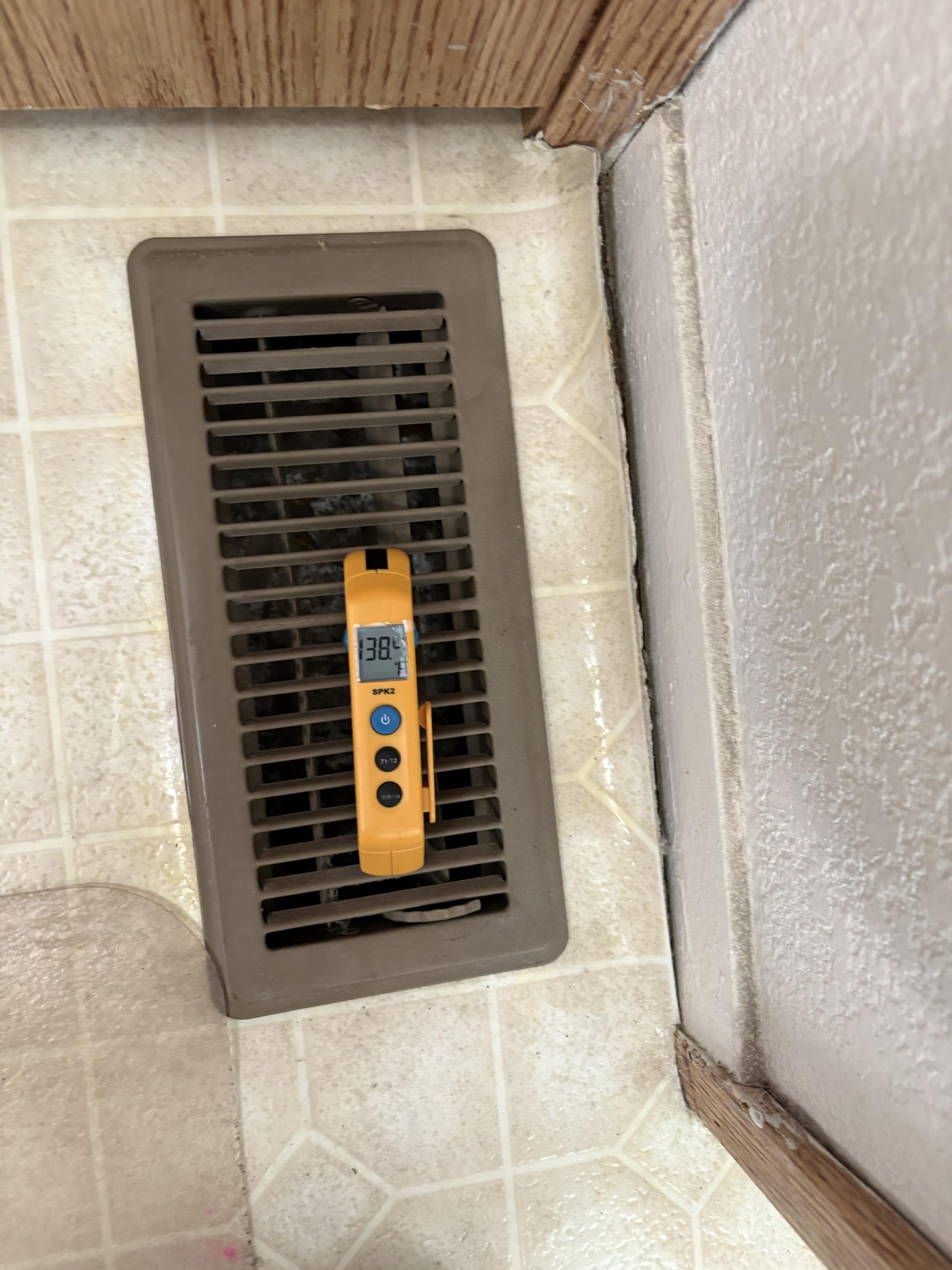 I was called to a home to check on a furnace that was not coming on. Upon arrival, I checked the thermostat and found that it was calling for heat. I then checked the gas valve and noticed that it was not on the on position. I put it on and noticed that the furnace started to come on. I checked the outdoor unit and noticed that the outdoor motor was indicating oil stain, which is an indication that the motor is going out. I checked the temperature and found that the supply was blowing out at 56 degrees. I checked the electrical components and found that everything was within range. I replaced the outdoor motor and the furnace is working at this time.