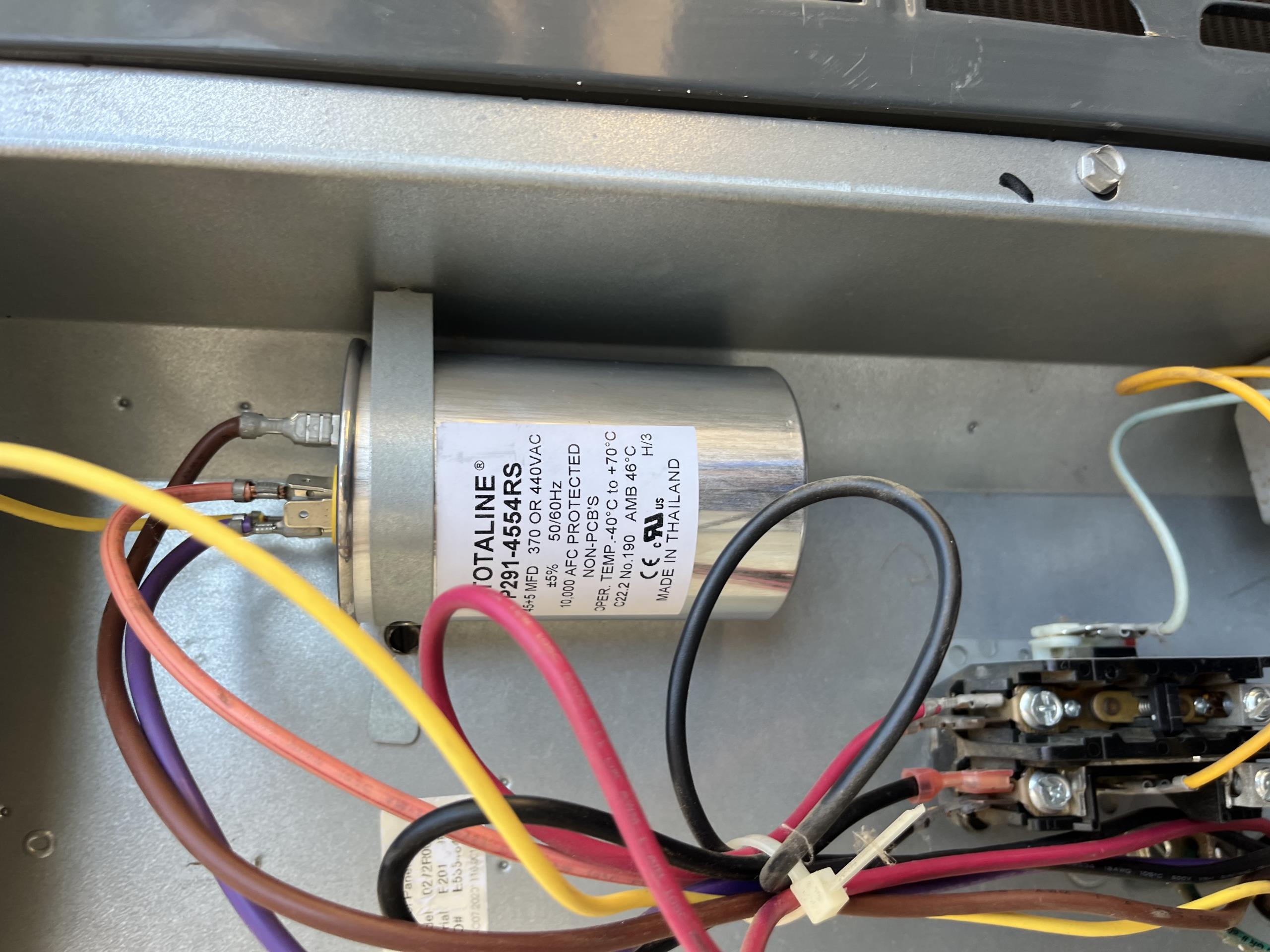 I was called to a home to check on a cooling system that was not cooling. I arrived and found that the thermostat was cycling on and off, and the air conditioner was not producing any cool air. I checked the air filter and found that it was dirty, so I replaced it. I also checked the drain line and found that it was flowing properly. I checked the safety floats and found that they were working properly. I then washed the condenser coil and tested the starting components. I found that the compressor/fan motor starter was out of tolerance and was replaced. I also performed amp draws on all motors and tightened all electrical connections. After completing these steps, the system was functioning properly.