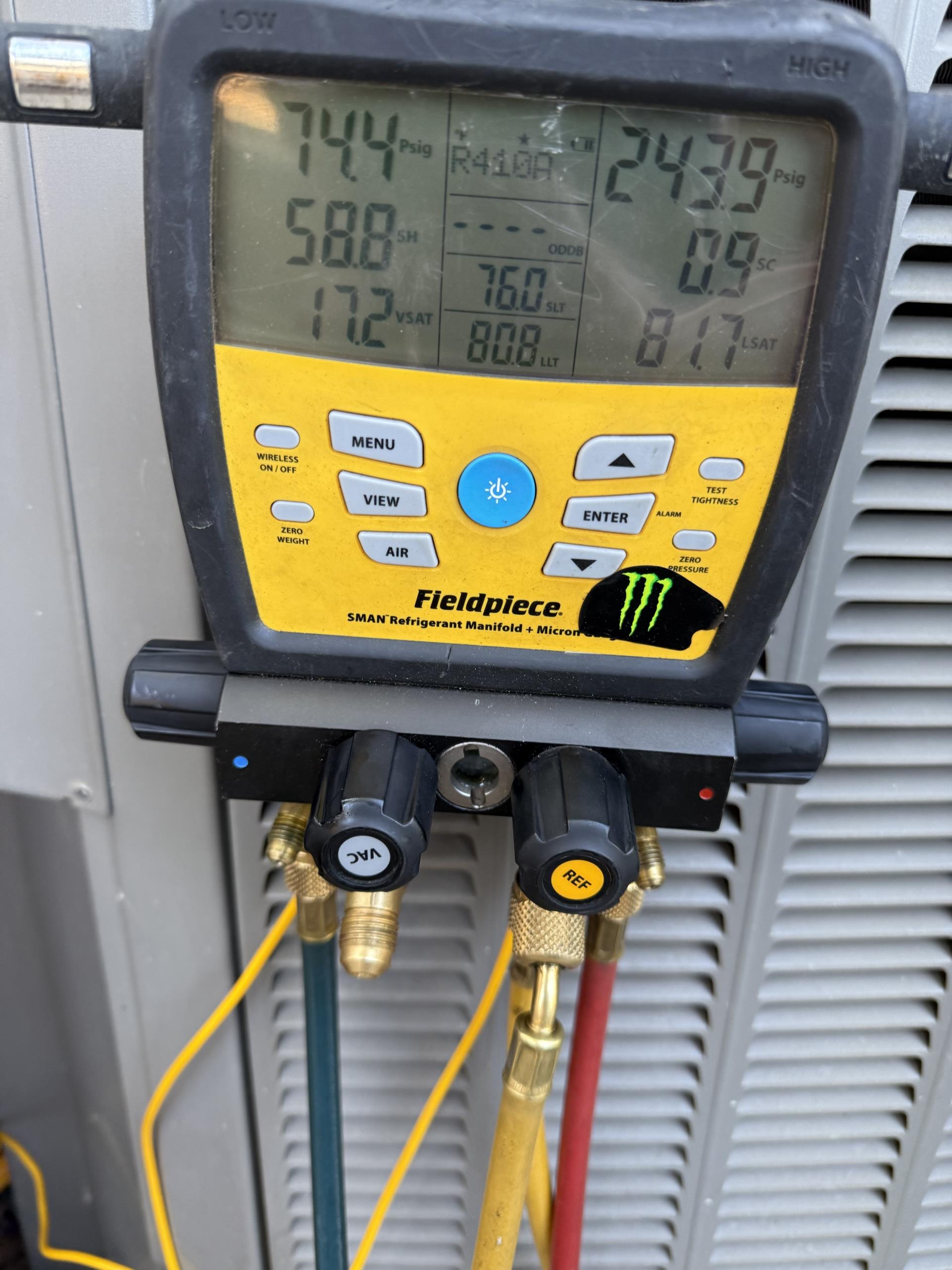 "I was called to inspect and troubleshoot an air conditioning system that was not cooling the house properly. Upon arrival, I found that the air flow was poor and the house was 90 degrees. After conducting a thorough inspection, I determined that the issue was a clogged air filter. I cleaned the air filter and the system started cooling the house again.