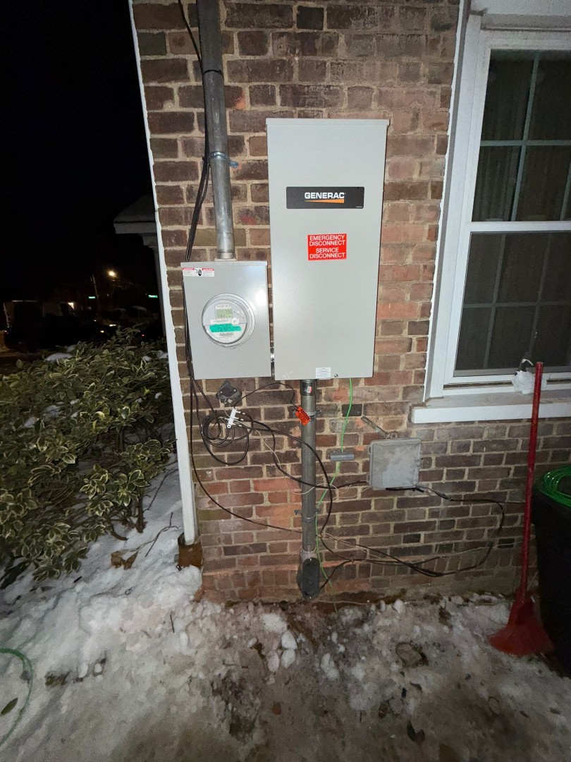 Service upgrade from 100 amps to 200 amps and a new Generac 200 amp automatic transfer switch installed with a new 24kw Generac Home Standby Generator.  Never feel Powerless again!  Installed in Woodbridge NJ