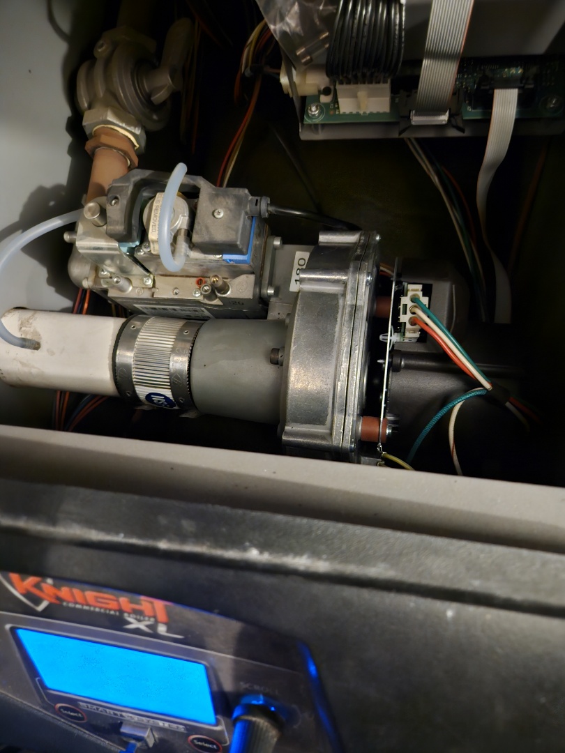 Replaced inducer motor and performed maintenance on a Lochivar Knight floor mount high efficiency boiler!