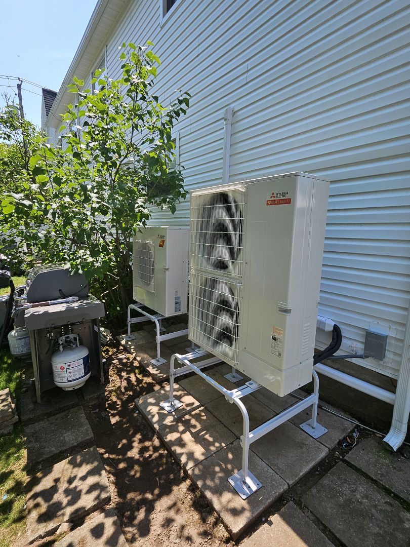 just finished another customer Mitsubishi Hyper-Heat ductless heat pump system in Staten Island!
