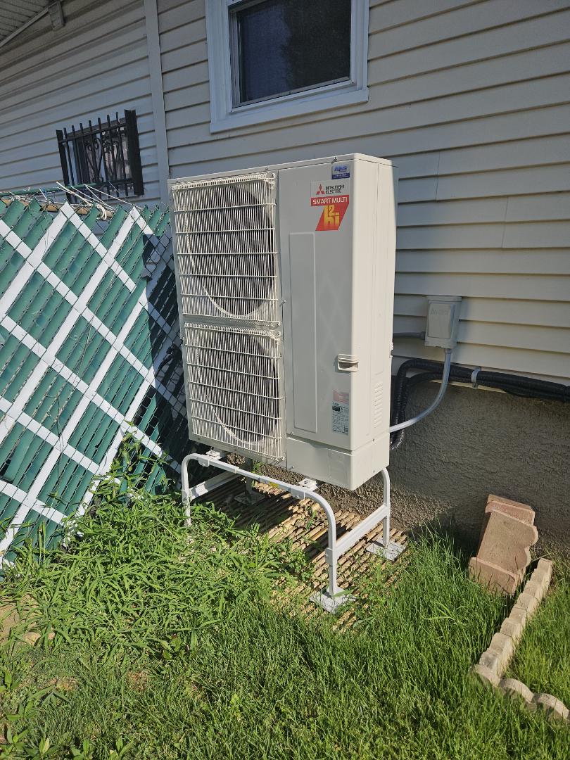 New Mitsubishi Hyper Heat Condenser and airhandler!  Mitsubishi heat pump systems are great!