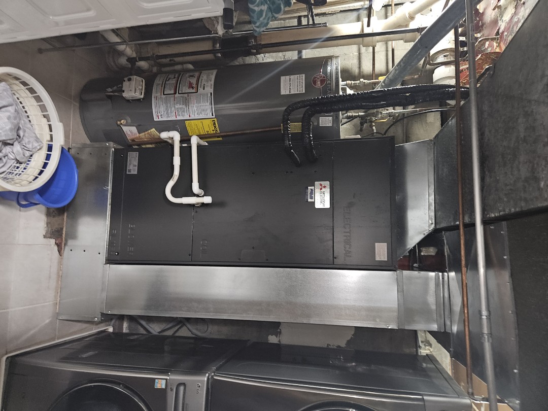 New Mitsubishi Hyper Heat Condenser and airhandler!  Mitsubishi heat pump systems are great!