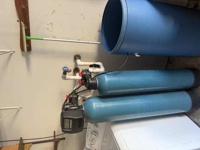 Supply and install new Brass Master Standard BT 32 Water Softener (top picture. Remove and dispose of the old blue softener. Install to existing water softener loop, and existing drain for softener.