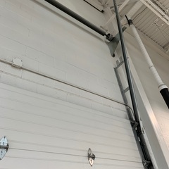 Service Call: Commercial Overhead Door
Issue: The Main shop door cables have come off and the door won't move, need this fixed ASAP.
Work Completed: The technician reset the cables,adjusted the tension, lubricated all moving components and cycled the door for safe and proper ooperation.