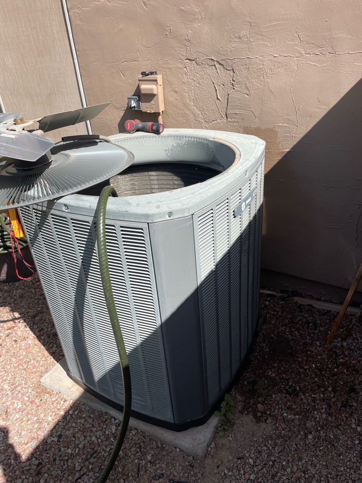 Preventative maintenance on a Trane air conditioner in Glendale 