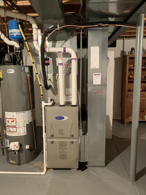 I installed a Five Star 96% 2 Stage Variable Speed 60,000 BTU Gas Furnace 3.5T 17" (pictured below) and a Five Star 16 SEER 2.5 Ton Air Conditioner for a New Albany Heating & Air customer.