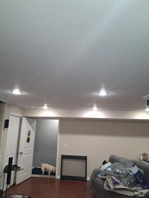 We inspected flickering LED can lights, installed two years ago. After evaluation, we concluded the issue was due to faulty bulbs.