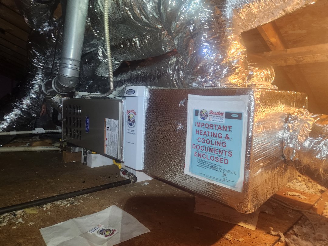 Marietta, GA - Installed 2 new Carrier 15 seer condensers with Carrier gas furnaces and Aprilaire media filters 