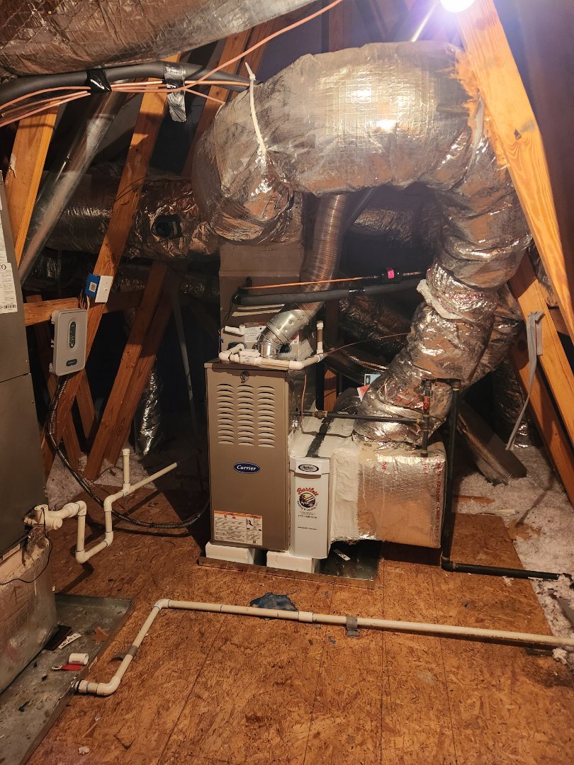 Smyrna, GA - Installed new Carrier 15 seer condenser with Carrier gas furnace Ecobee Wifi Thermostats and Honeywell zone system 
